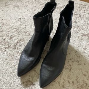 Franco Sarto Sager black leather boots